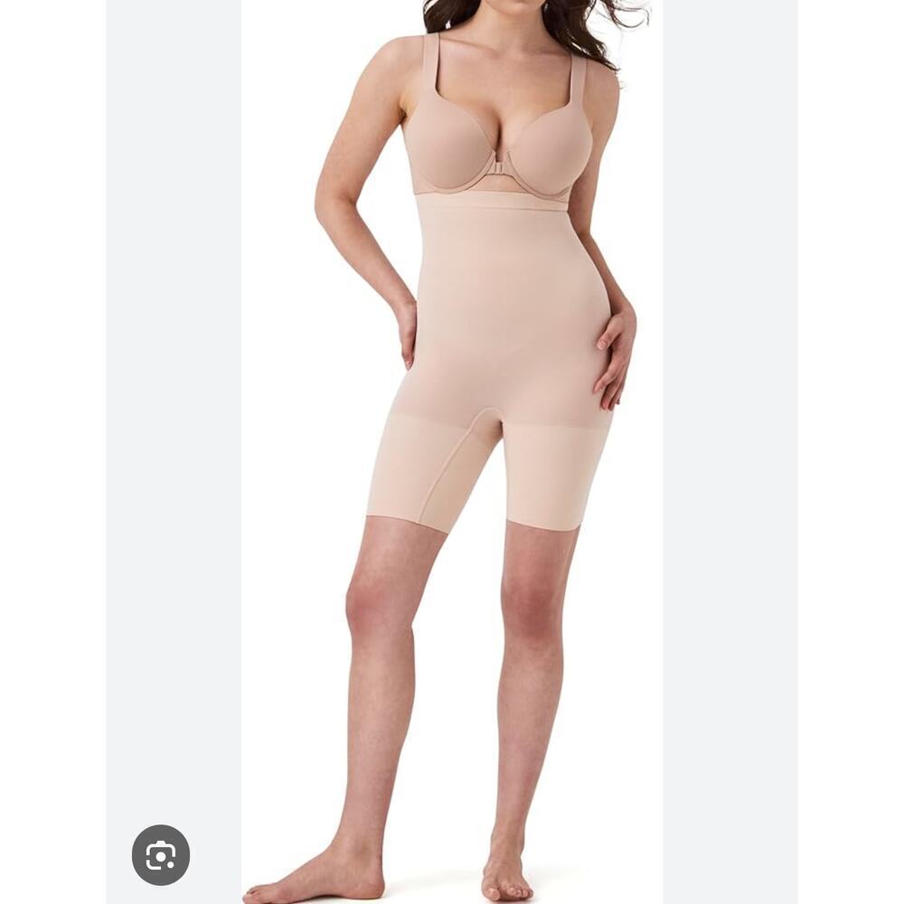 SPANX Shapewear for Tummy Control High-Waisted Power Short Tan Size M NWOT